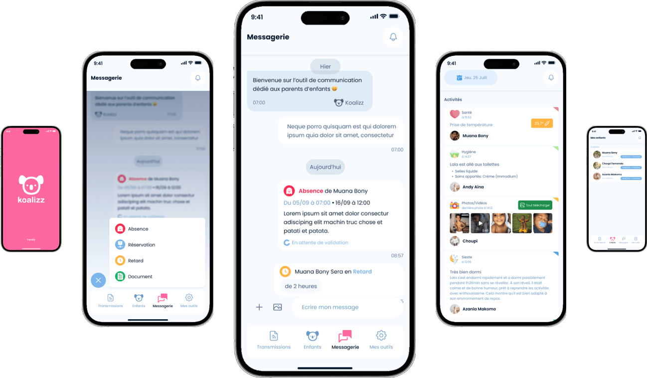 Simplifiez la communication avec les parents et permettez-leur de suivre la vie quotidienne de leurs enfants, d’accéder aux documents, et d’interagir avec la micro-crèche de manière transparente.